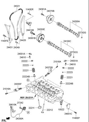 Hyundai Elantra Kona Kia Forte için Valve Bolt # 243612E700